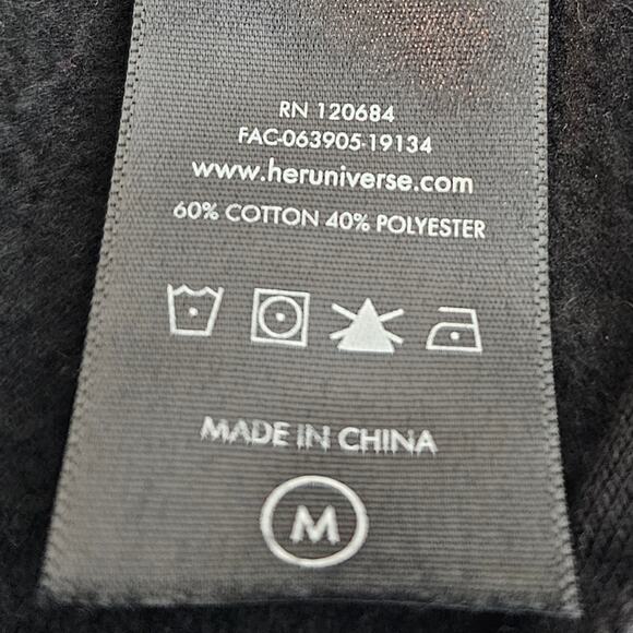 Disney Hocus Pocus Daughters of Darkness Bell Sleeve Pouch Hooded Sweatshirt Med - Picture 8 of 10